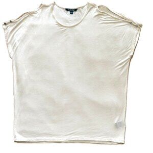 Lauren Ralph Lauren Ladies Top Large Cream Cold Shoulder Sleeves read
